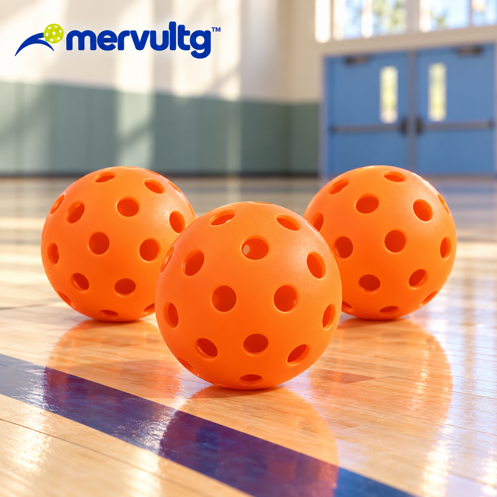 mervultg™ Inside Rally Indoor Pickleballs — 26-Hole Recreational Court Balls, 3-Pack