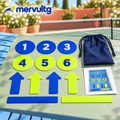 mervultg™ Practice Grid Pickleball Training Markers — Flat Court Spot & Direction Set, 12 Pieces