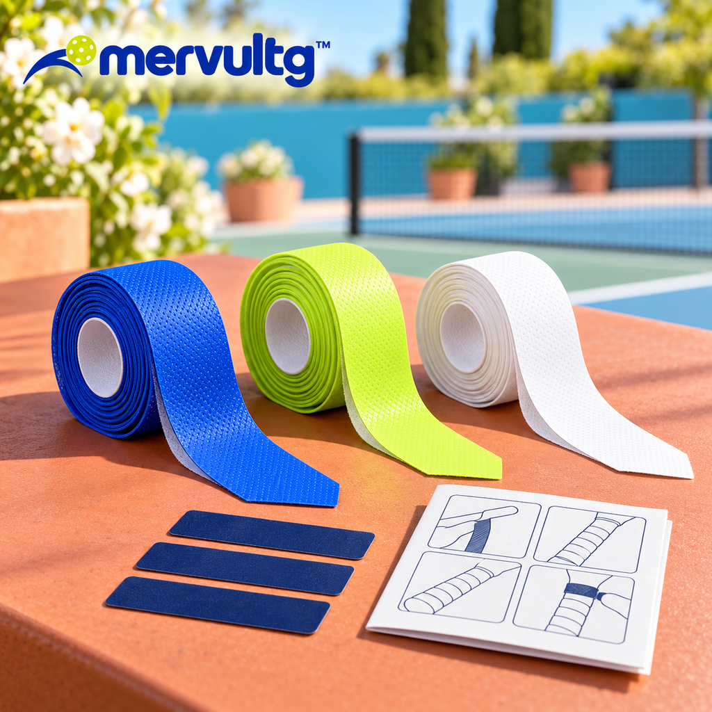 mervultg™ Rally Wrap Pickleball Overgrips — Tacky-Feel Handle Tape, 3-Pack